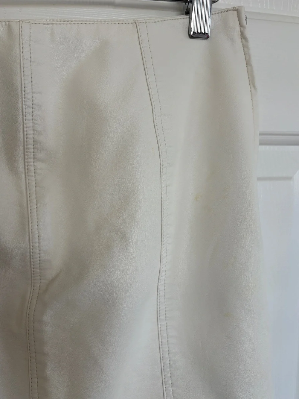 Free People White Faux Leather Mini Skirt